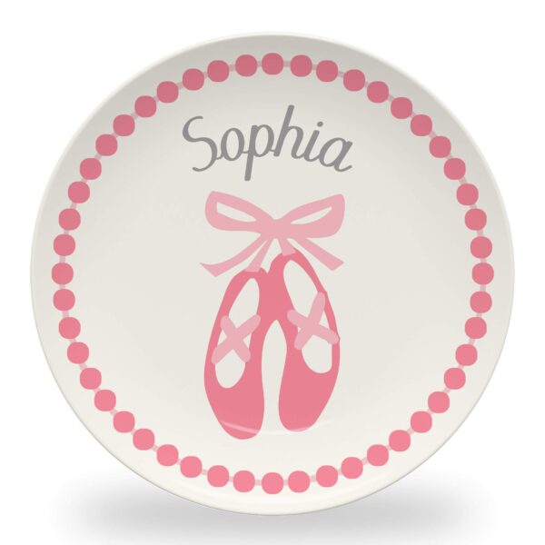 Cute ballet slippers themed dance plate for girls | 10" diameter